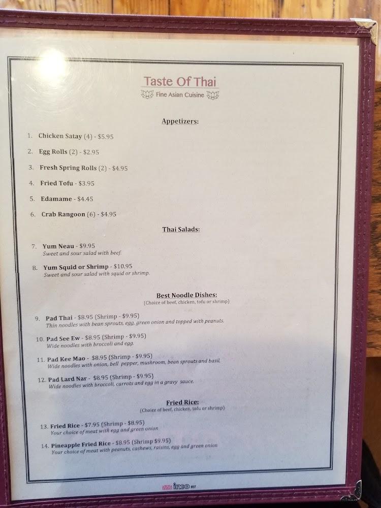 Taste of Thai Menu image 3